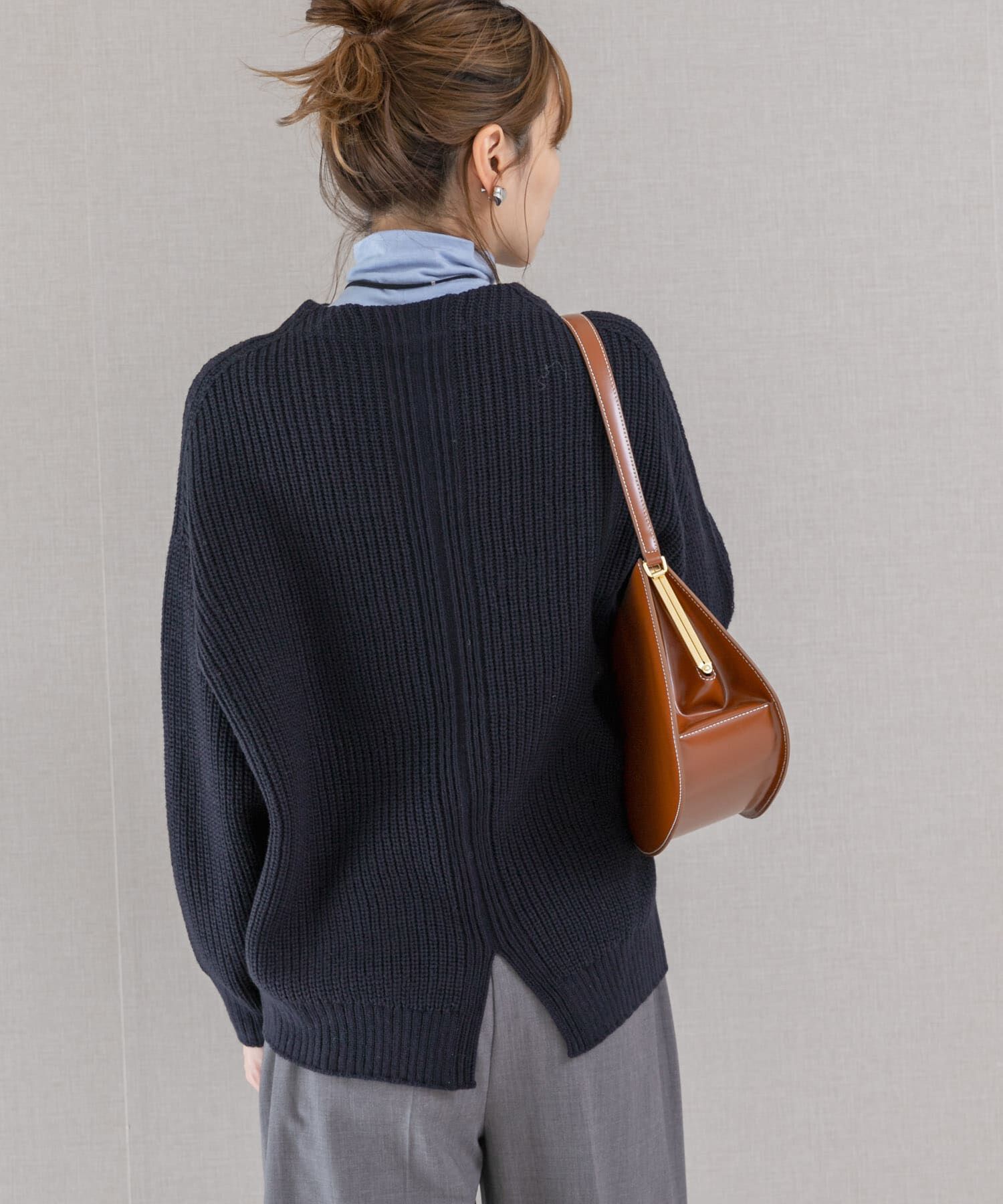 URBAN RESEARCH ROSSO「ボートネックバックスリット畦ニット」|ニット・セーター|