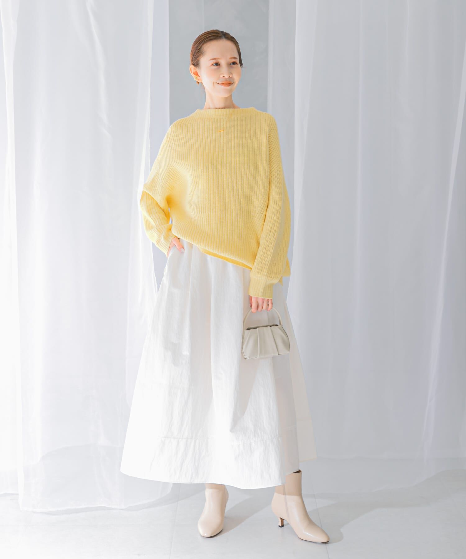 URBAN RESEARCH ROSSO「ボートネックバックスリット畦ニット」|ニット・セーター|