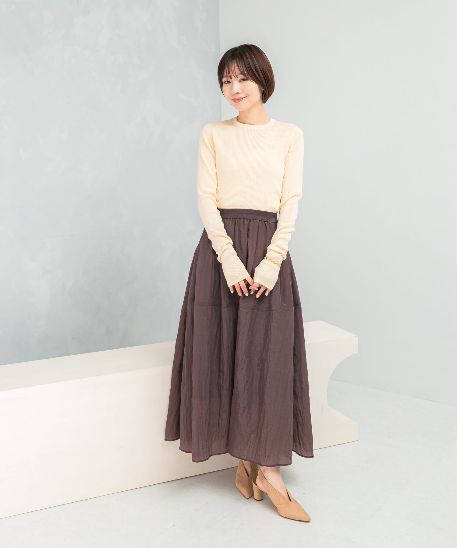 URBAN RESEARCH ROSSO「ブライトギャザースカート」|スカート|