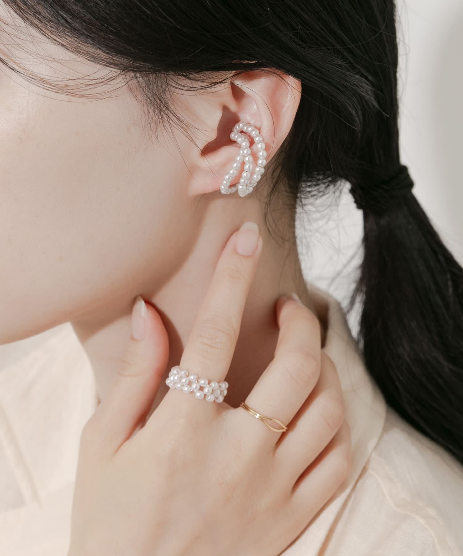 SMELLY「パール3セットリング」|リング|