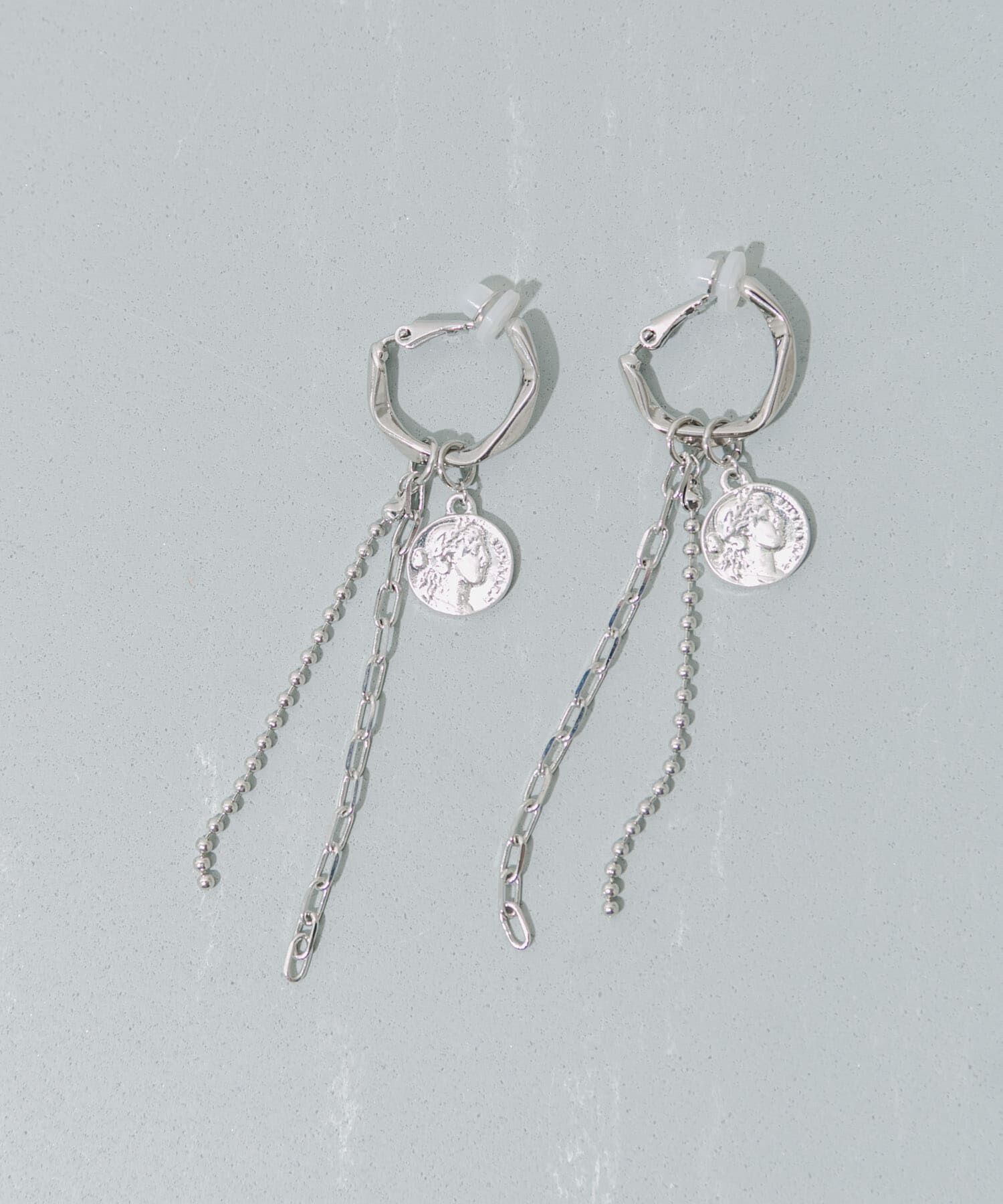 SMELLY「コインチェーンフープイヤリング」|イヤリング|シルバー