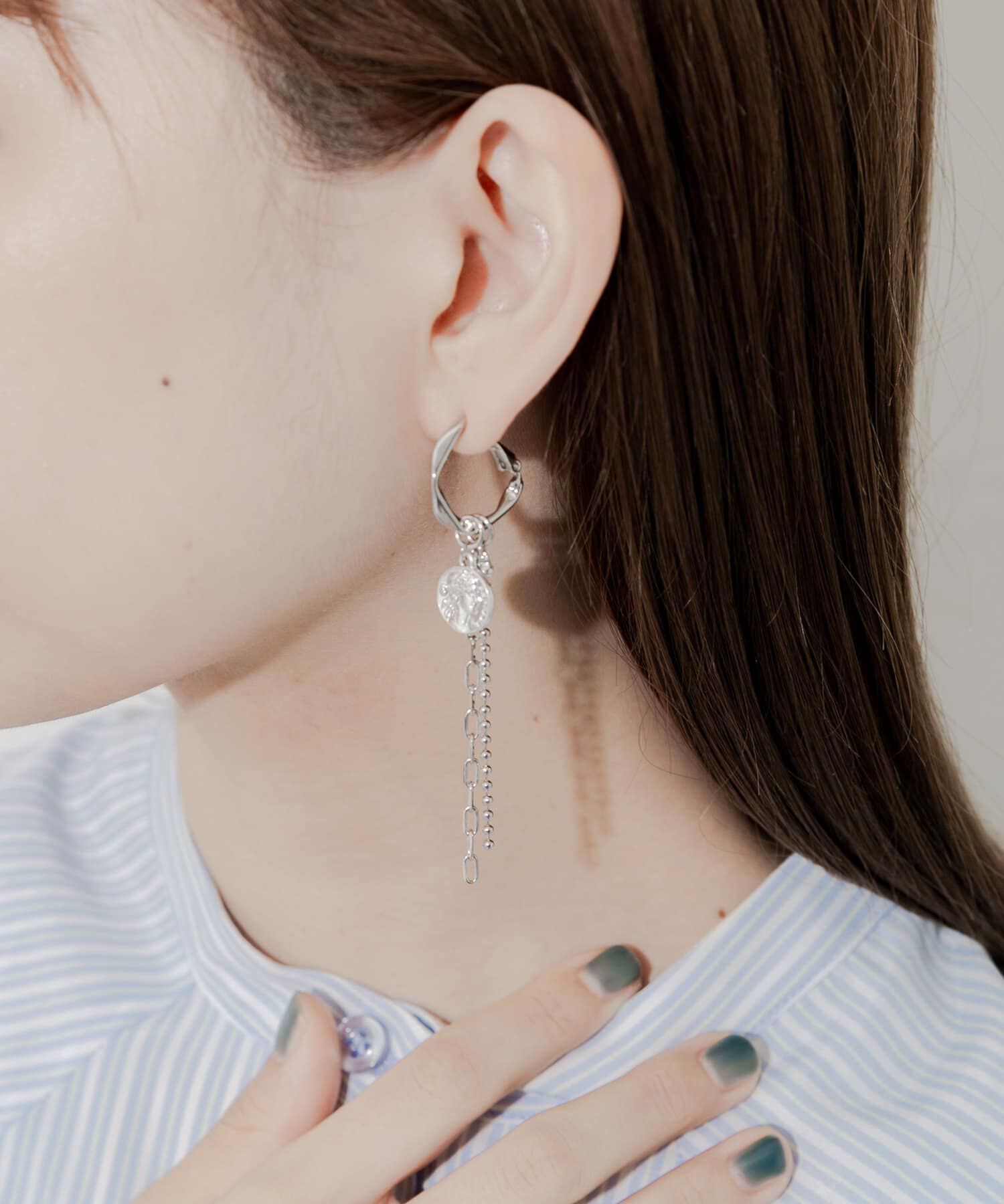 SMELLY「コインチェーンフープイヤリング」|イヤリング|