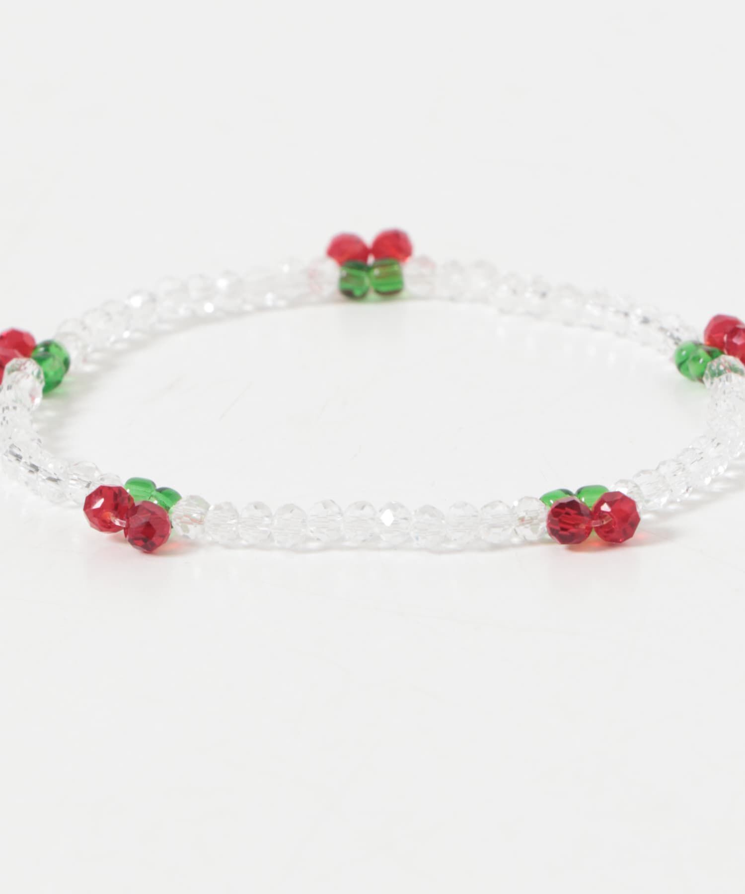 SMELLY「チェリーモチーフクリアビーズブレスレット」|ブレスレット・バングル|