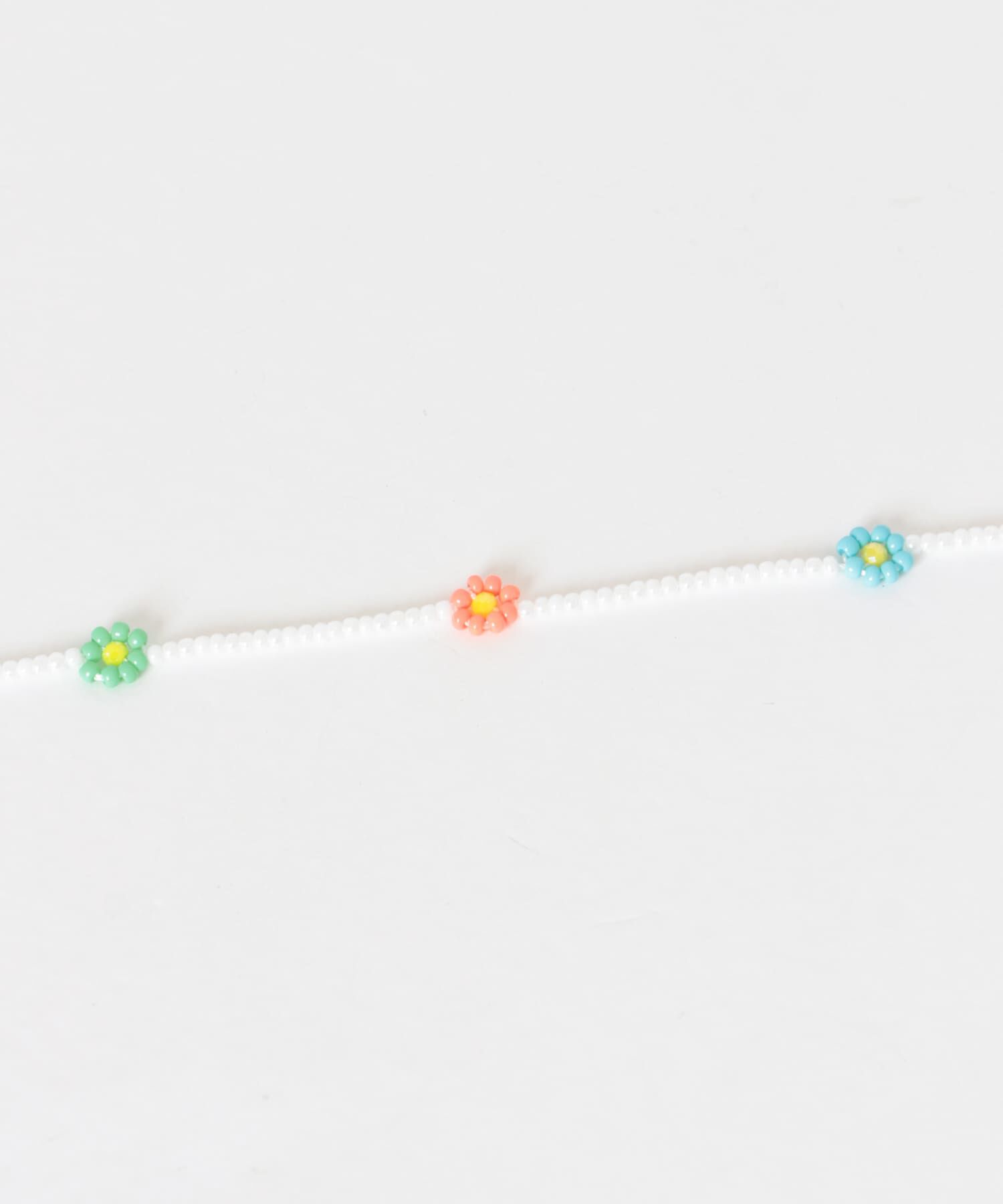SMELLY「ステンレスフラワーモチーフビーズネックレス」|ネックレス|