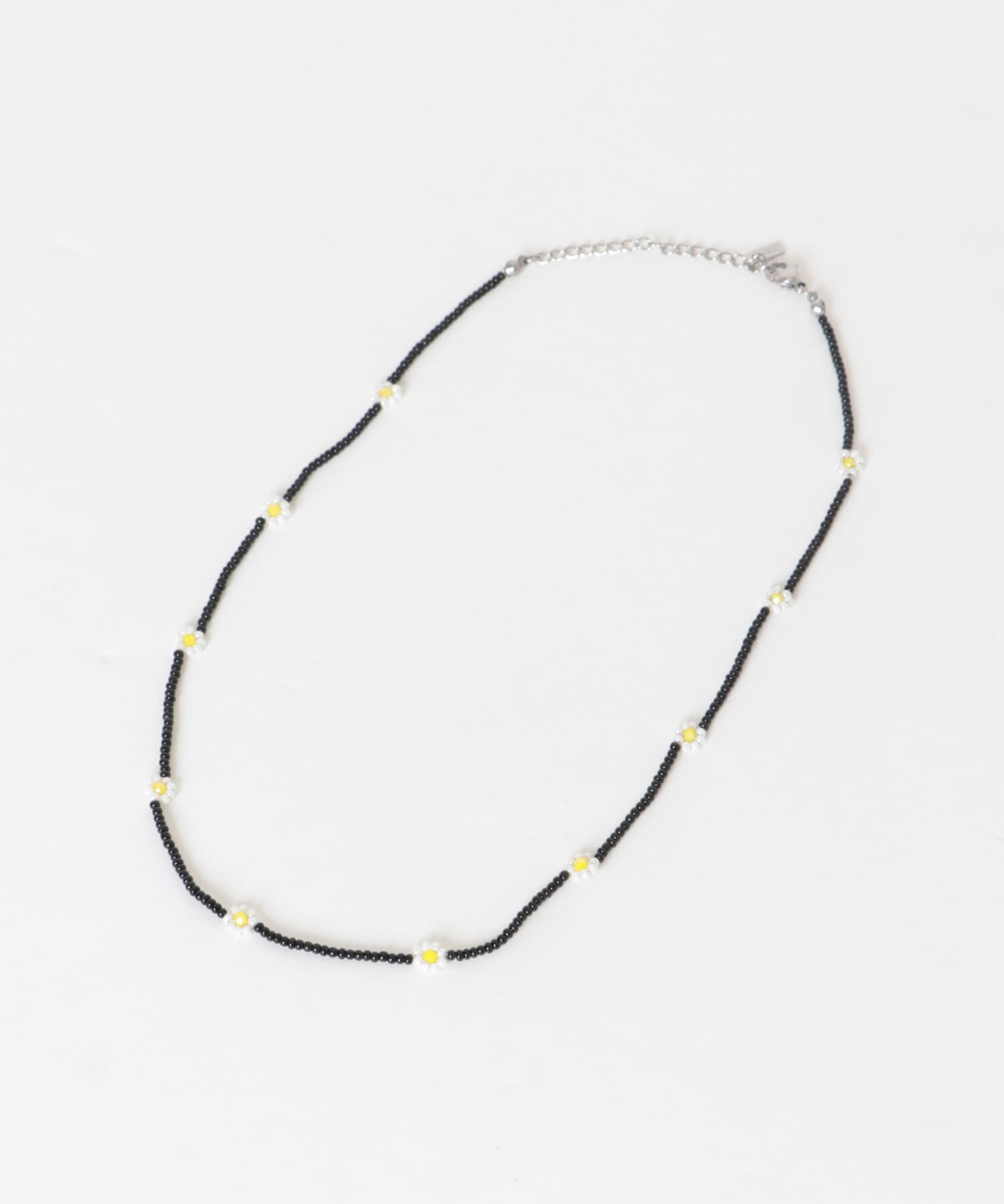 SMELLY「ステンレスフラワーモチーフビーズネックレス」|ネックレス|