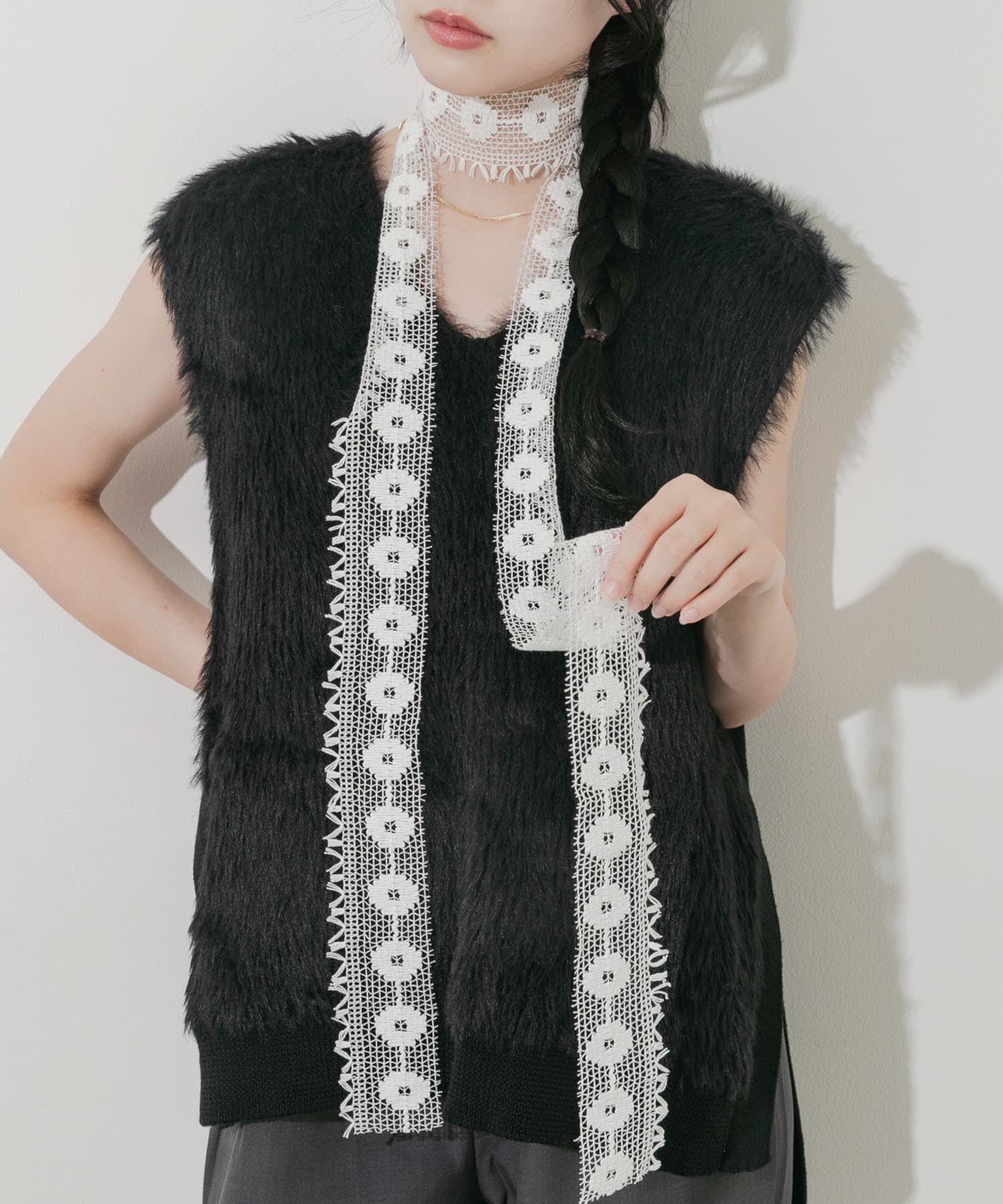 SMELLY「マルチレースセットネックレスB」|ネックレス|ホワイト系その他