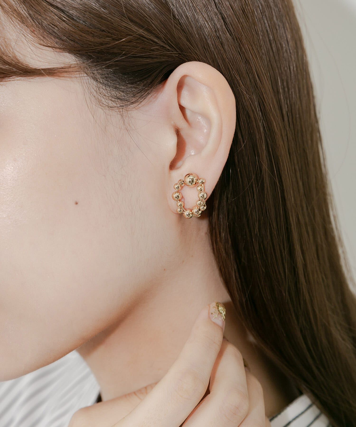 SMELLY「ランダムメタルビーズイヤリング」|イヤリング|ゴールド