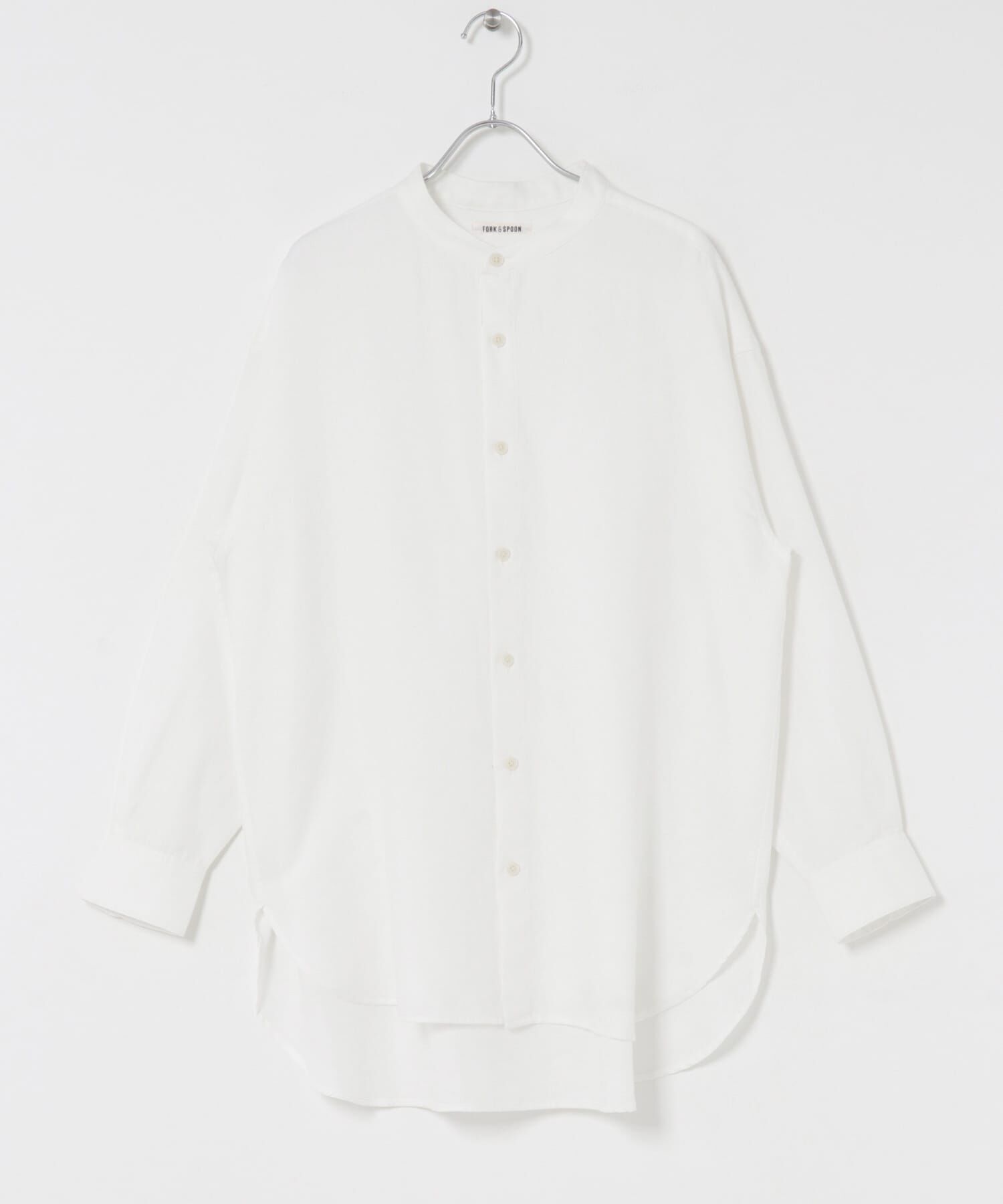 URBAN RESEARCH DOORS「FORK&SPOON　バンドカラーダブルクロスシャツ」|シャツ・ブラウス|