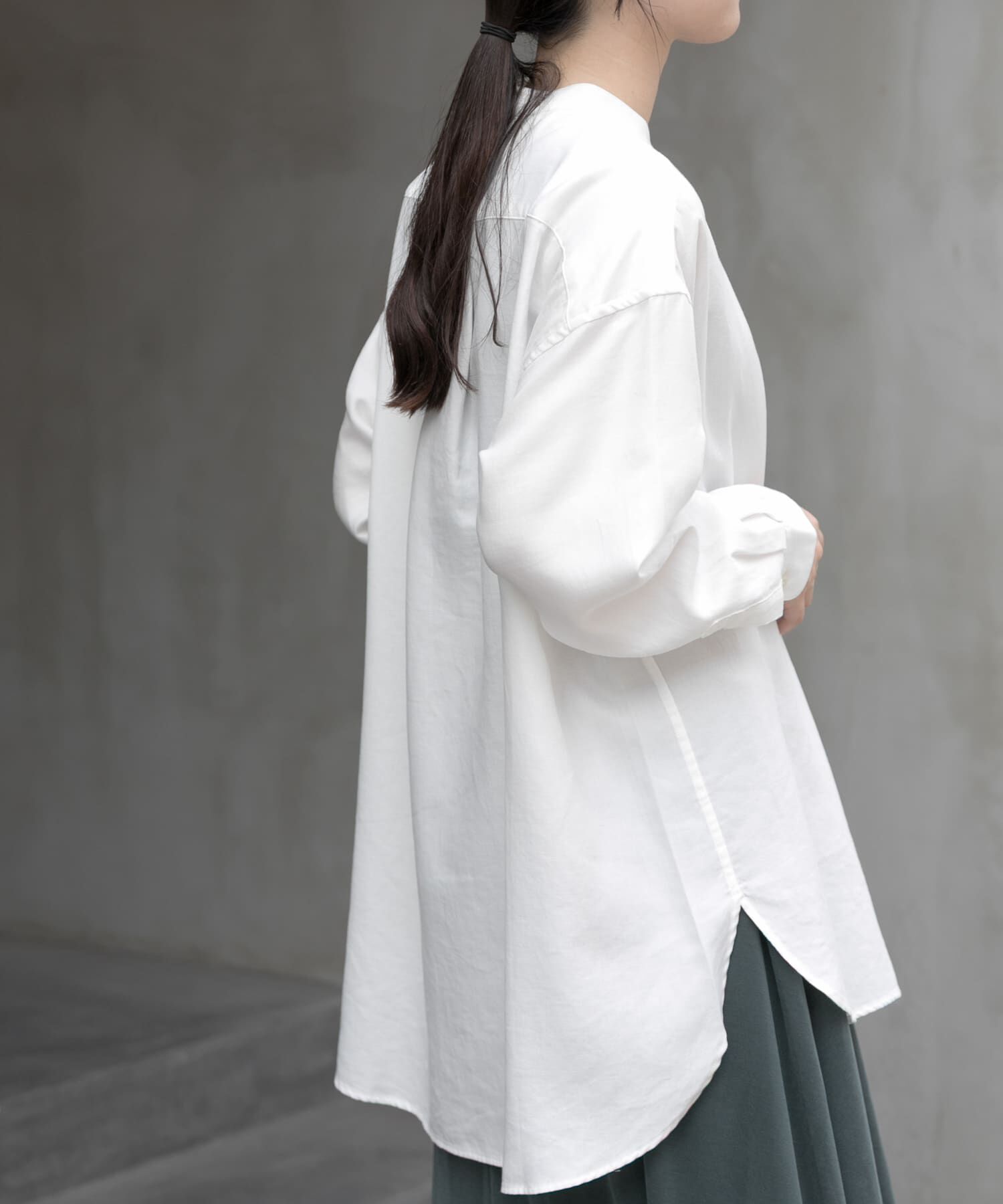 URBAN RESEARCH DOORS「FORK&SPOON　バンドカラーダブルクロスシャツ」|シャツ・ブラウス|