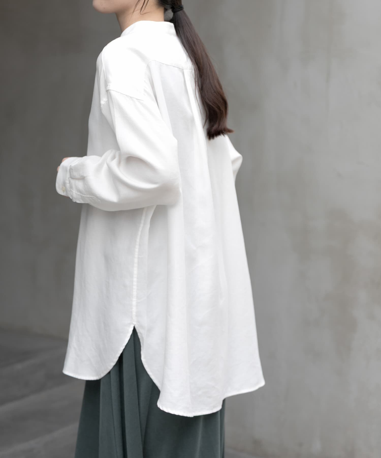 URBAN RESEARCH DOORS「FORK&SPOON　バンドカラーダブルクロスシャツ」|シャツ・ブラウス|