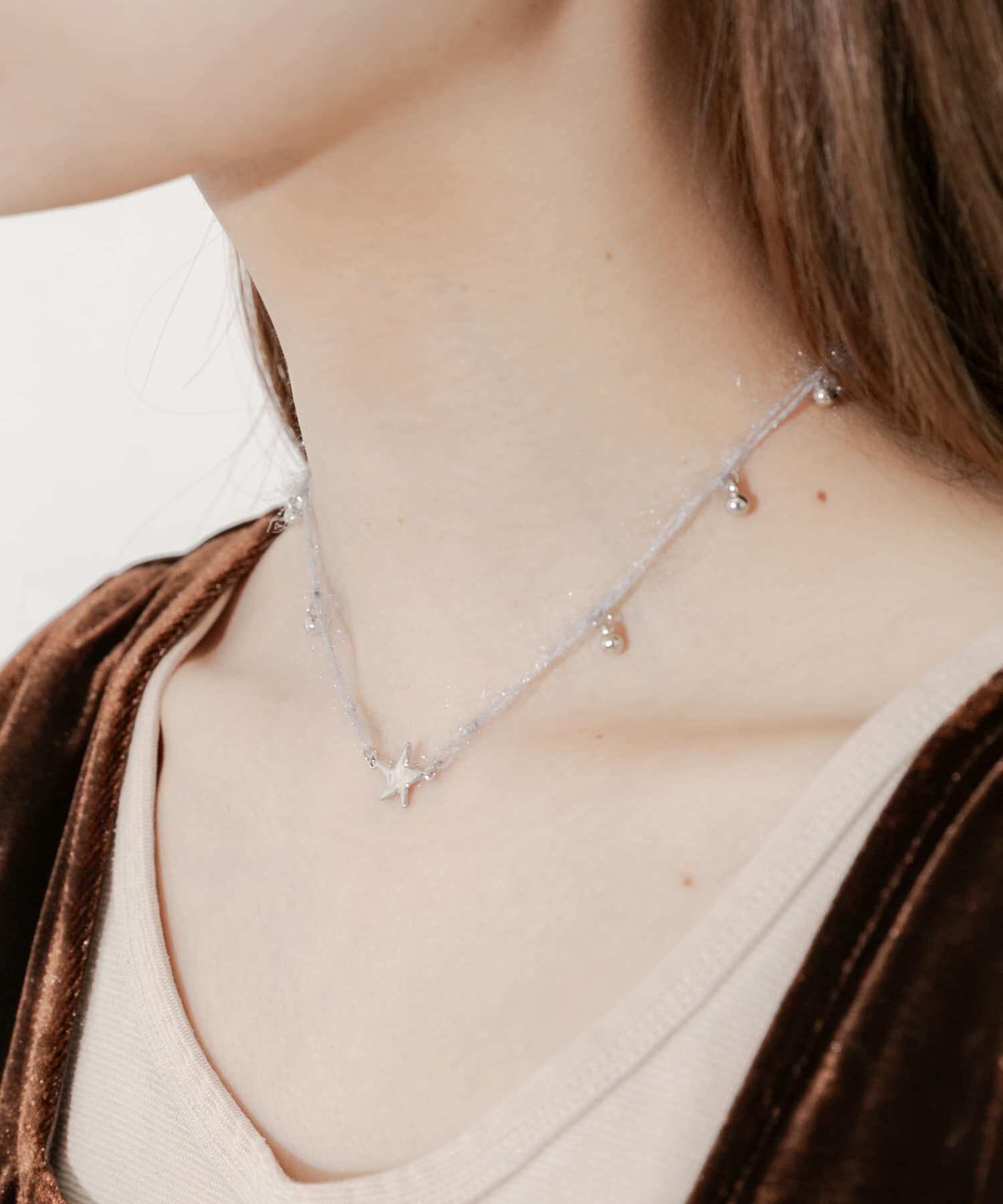 SMELLY「ウールヤーンチャームコードチョーカーネックレス」|ネックレス|