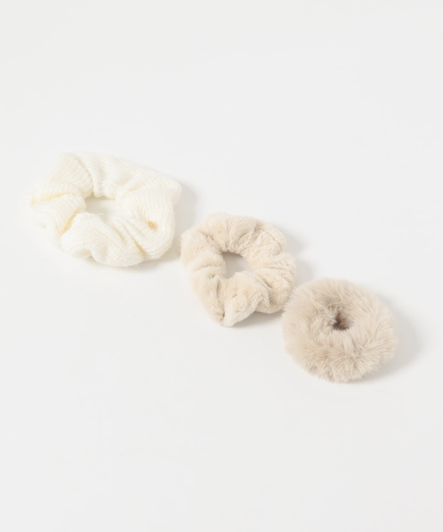 SMELLY「ニットファー3セットシュシュ」|ヘアゴム・シュシュ|