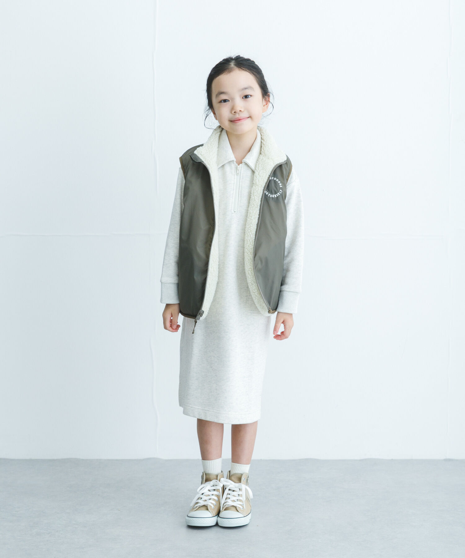 URBAN RESEARCH DOORS「『WEB/一部店舗限定サイズ』裏毛ハーフジップワンピース(KIDS)」|ワンピース|
