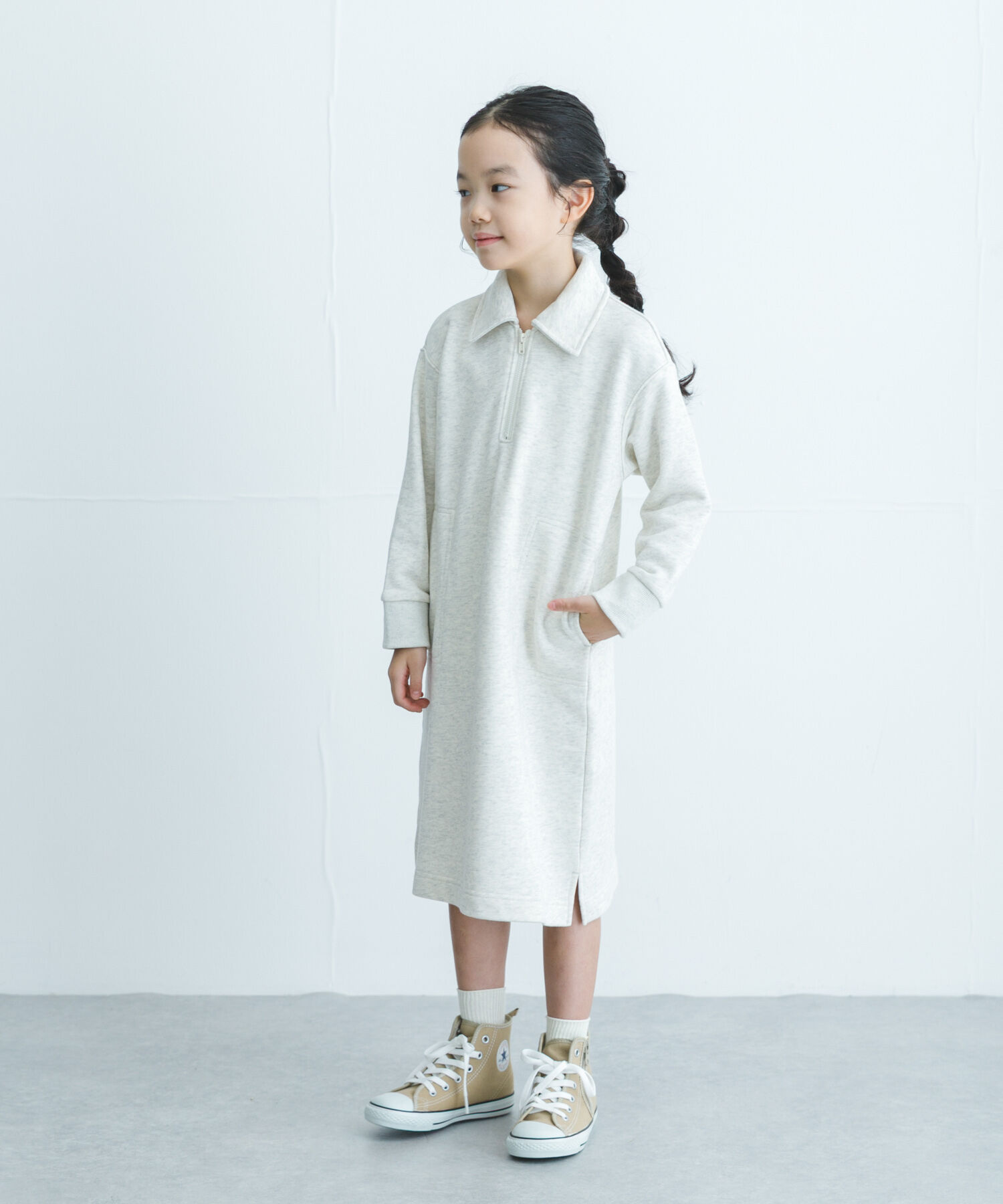 URBAN RESEARCH DOORS「『WEB/一部店舗限定サイズ』裏毛ハーフジップワンピース(KIDS)」|ワンピース|