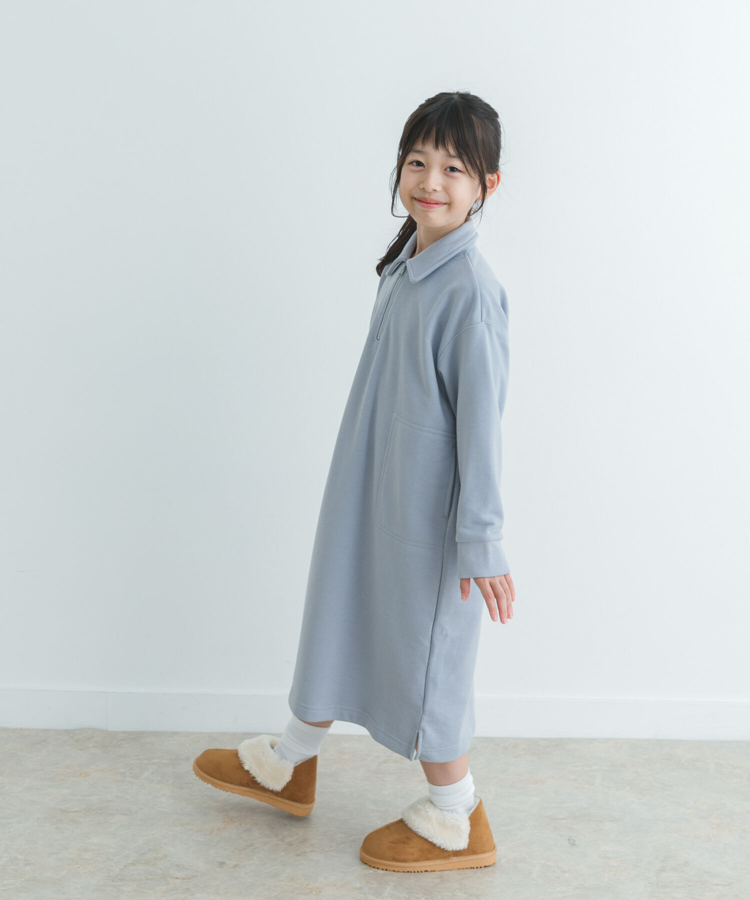 URBAN RESEARCH DOORS「『WEB/一部店舗限定サイズ』裏毛ハーフジップワンピース(KIDS)」|ワンピース|