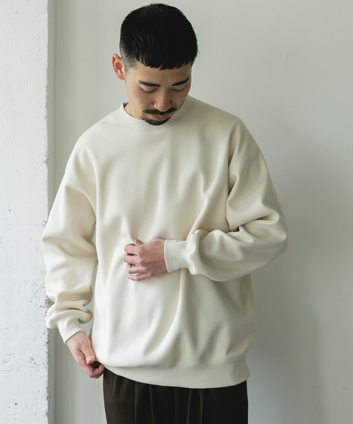URBAN RESEARCH DOORS「ワッフルフリースクルーネックプルオーバー」|Tシャツ・カットソー|