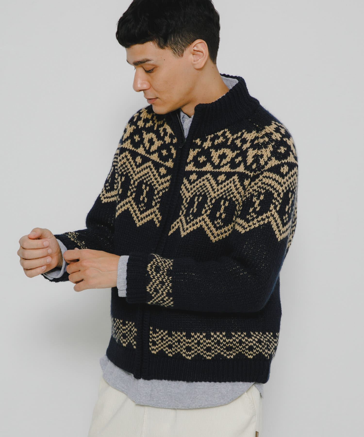 Sonny Label 「ジャガードジップアップニット」|ニット・セーター|