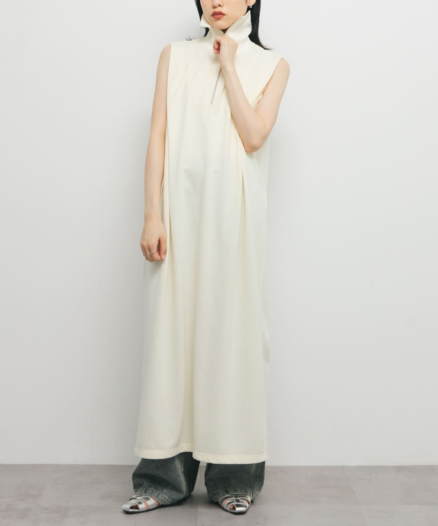  「ハーフZIPカットワンピース」|ワンピース|