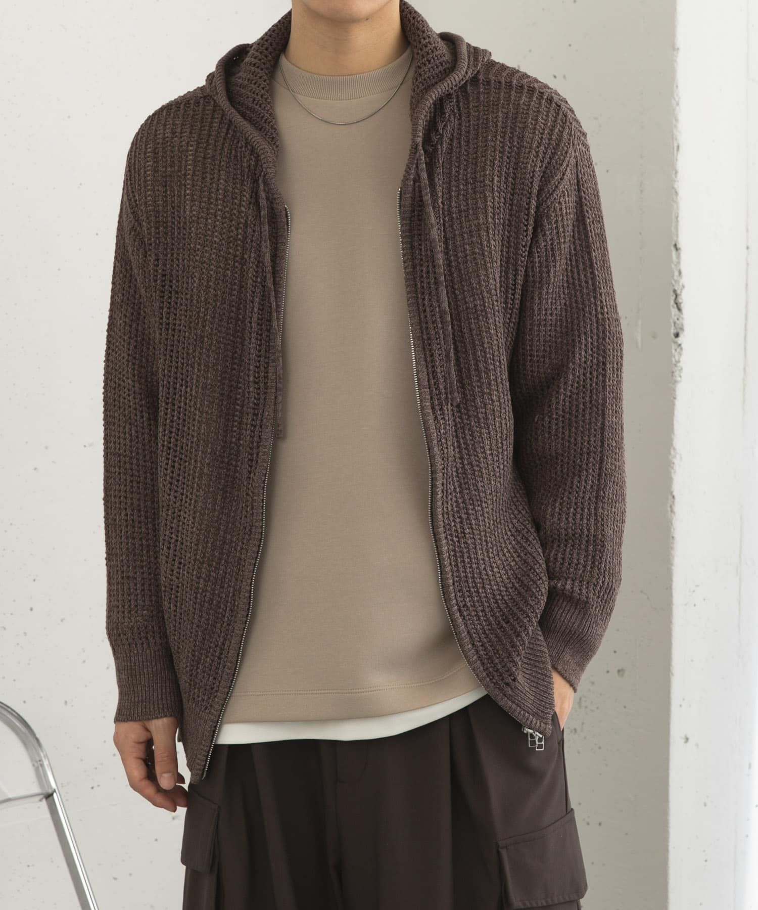 SENSE OF PLACE by URBAN RESEARCH「シアーメッシュフーディージップパーカー」|パーカー|