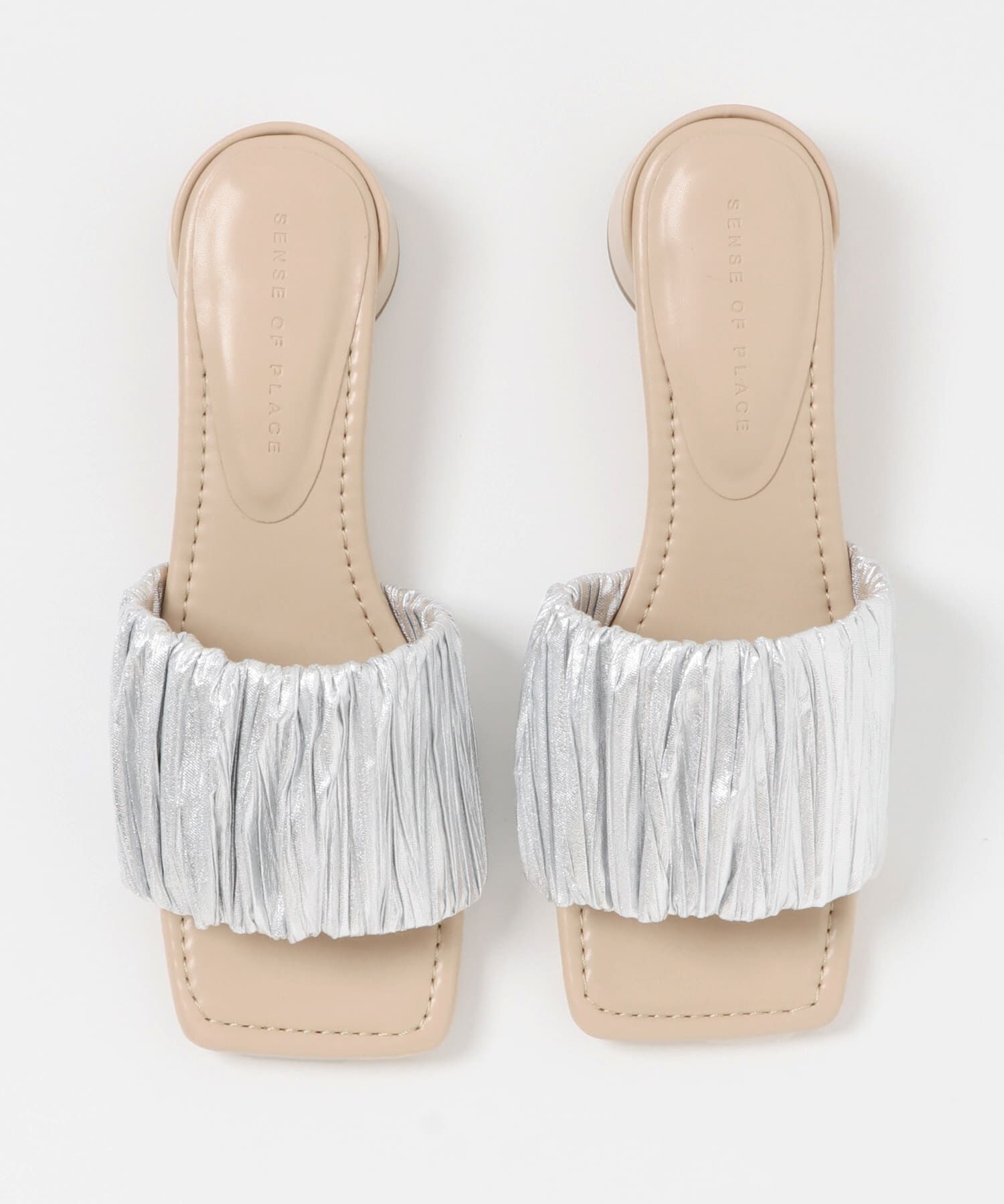 SENSE OF PLACE by URBAN RESEARCH「スクエアトゥメタリックギャザーサンダル」|サンダル|