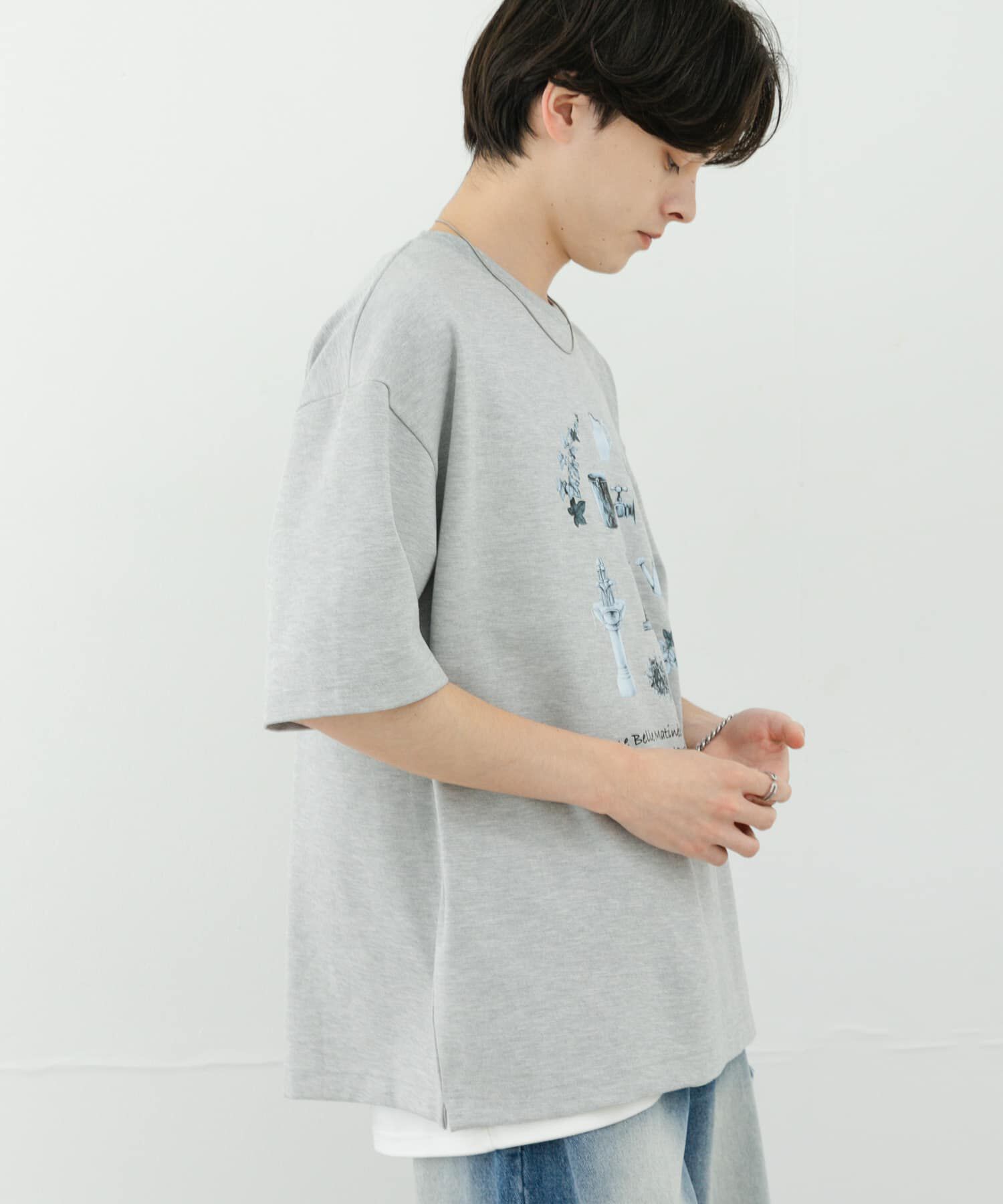 SENSE OF PLACE by URBAN RESEARCH「Garden graphic Short-Sleeve T-shirts」|Tシャツ・カットソー|グレー