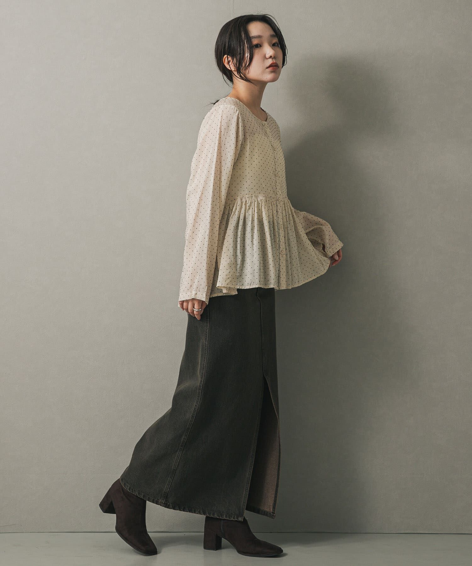 SENSE OF PLACE by URBAN RESEARCH「フロッキードットウエストギャザーブラウス」|シャツ・ブラウス|