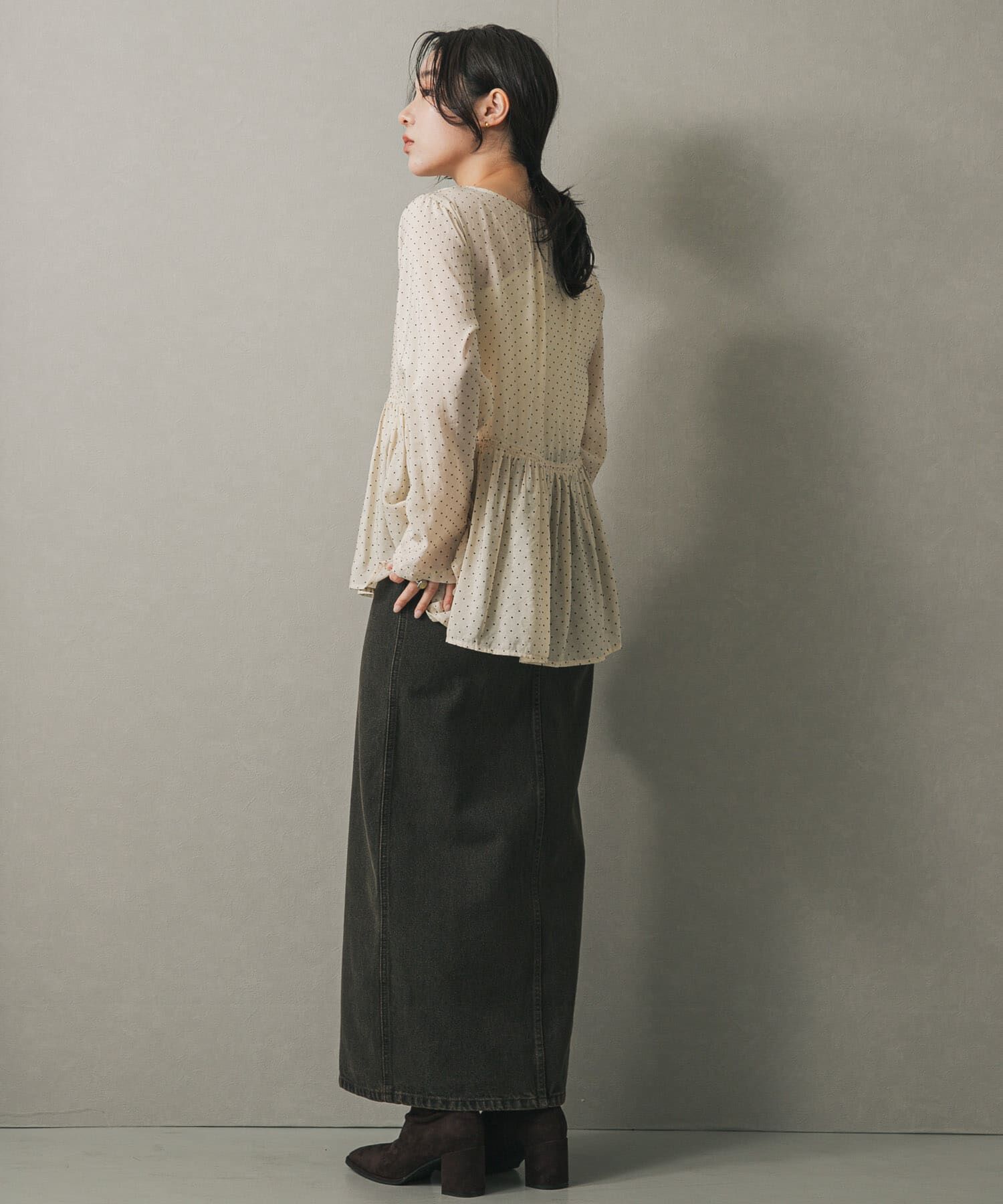 SENSE OF PLACE by URBAN RESEARCH「フロッキードットウエストギャザーブラウス」|シャツ・ブラウス|