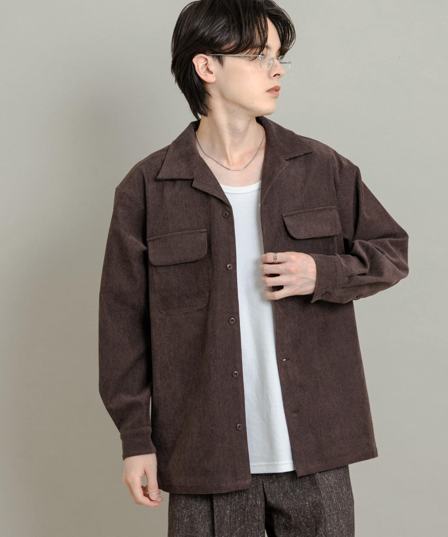 SENSE OF PLACE by URBAN RESEARCH「ブロックコーデュロイオープンカラーシャツ」|シャツ・ブラウス|