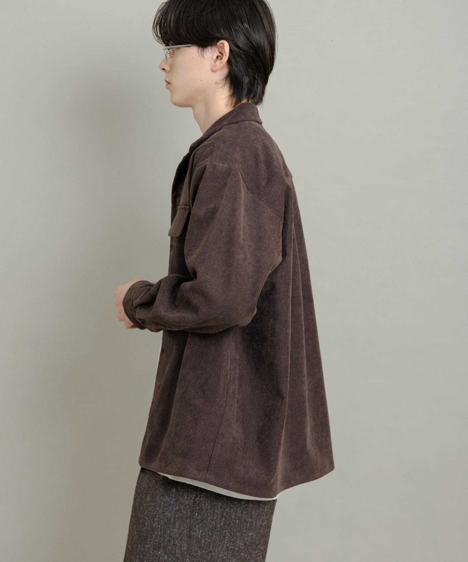 SENSE OF PLACE by URBAN RESEARCH「ブロックコーデュロイオープンカラーシャツ」|シャツ・ブラウス|