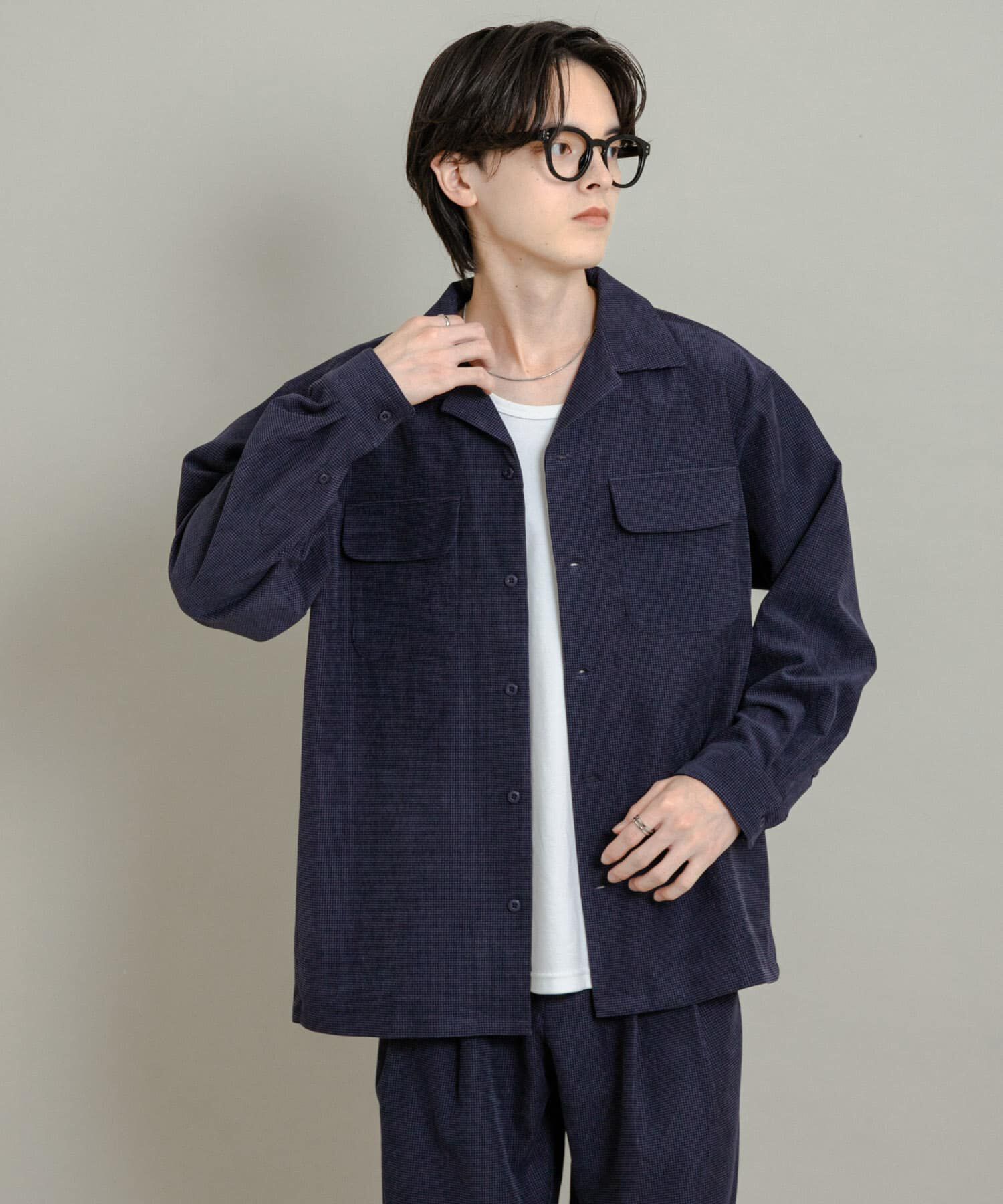 SENSE OF PLACE by URBAN RESEARCH「ブロックコーデュロイオープンカラーシャツ」|シャツ・ブラウス|