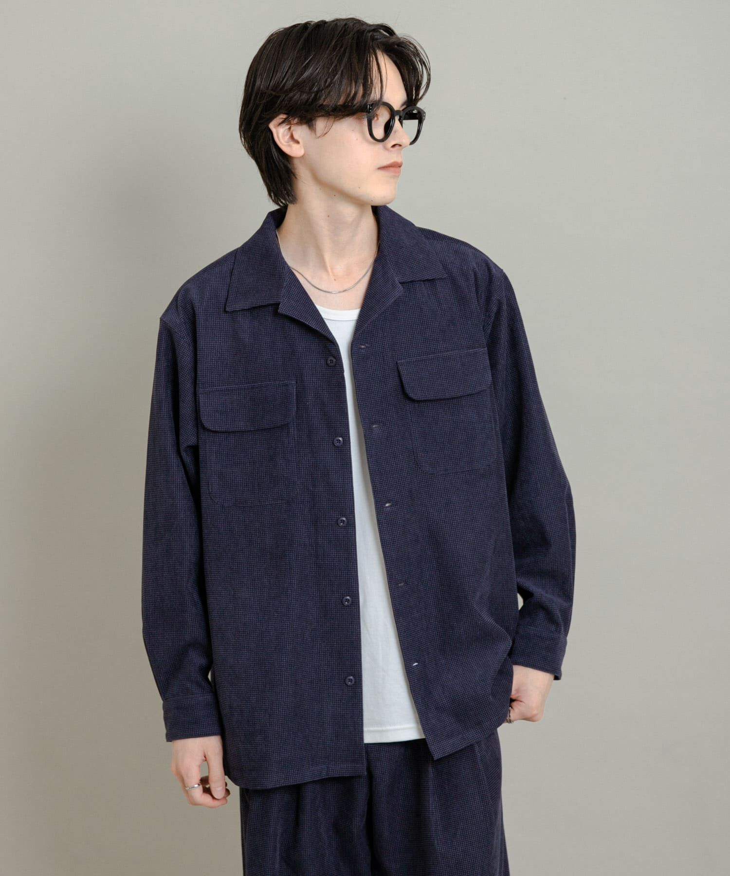 SENSE OF PLACE by URBAN RESEARCH「ブロックコーデュロイオープンカラーシャツ」|シャツ・ブラウス|