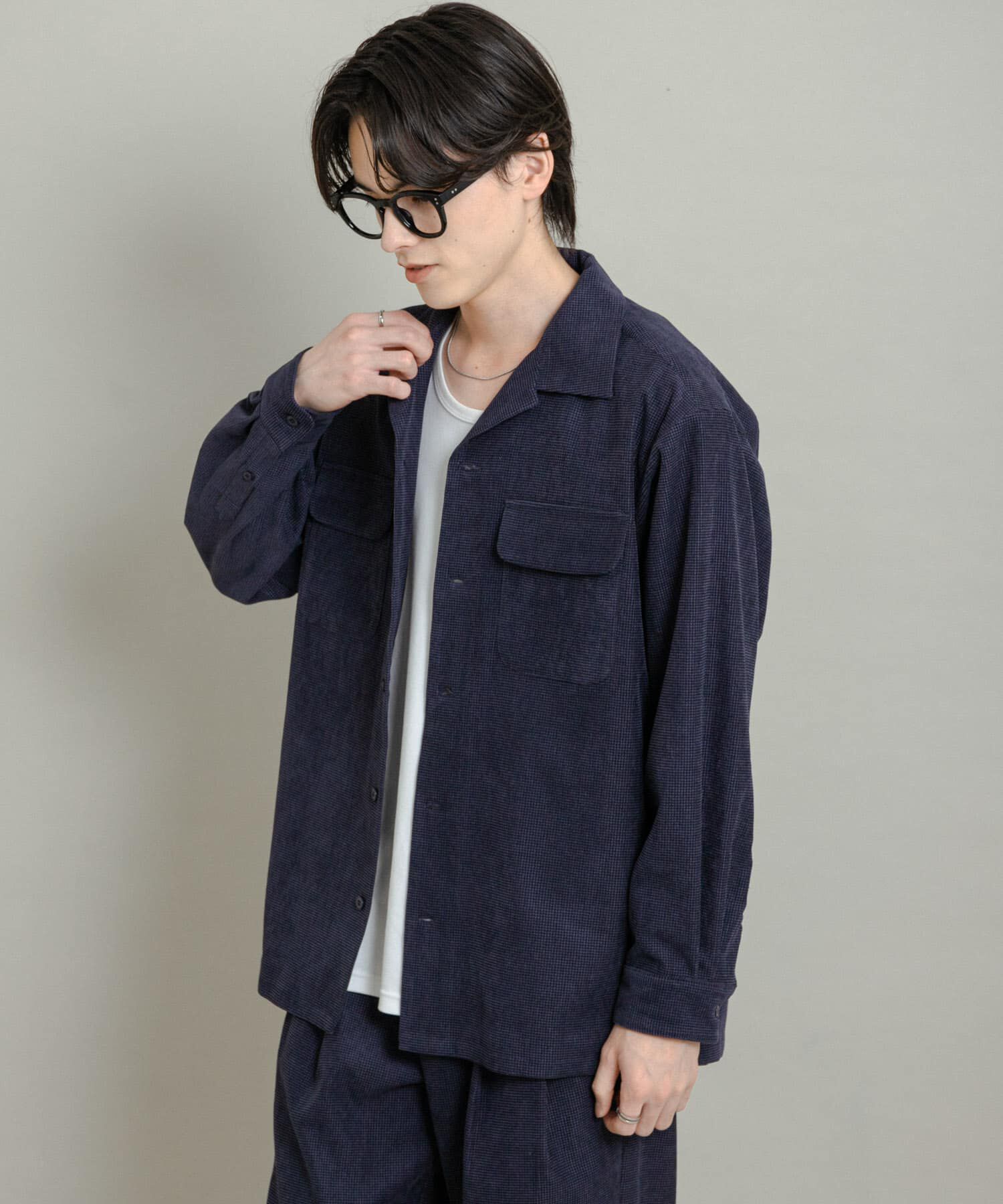 SENSE OF PLACE by URBAN RESEARCH「ブロックコーデュロイオープンカラーシャツ」|シャツ・ブラウス|