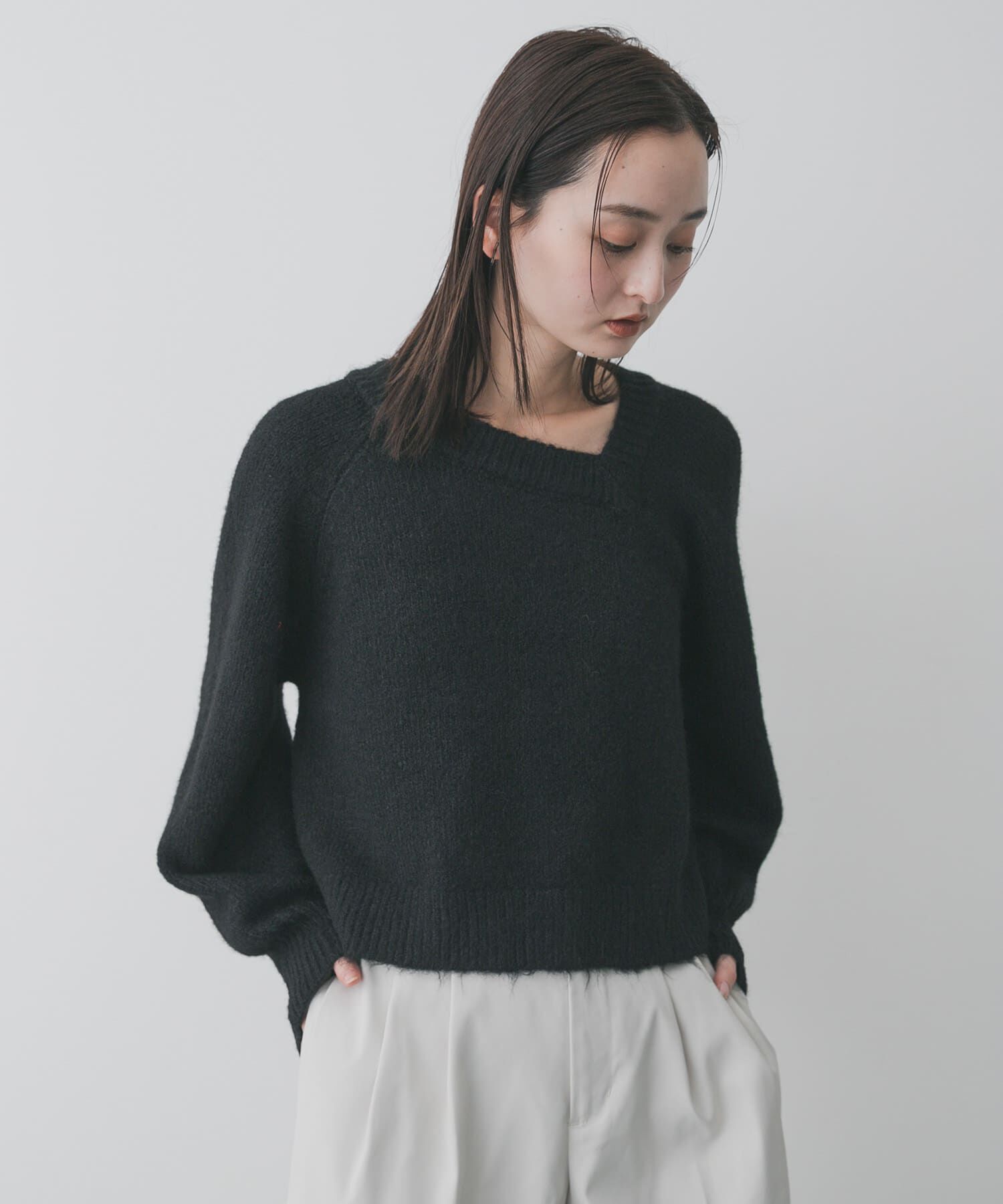 SENSE OF PLACE by URBAN RESEARCH「アシメネックニット」|ニット・セーター|