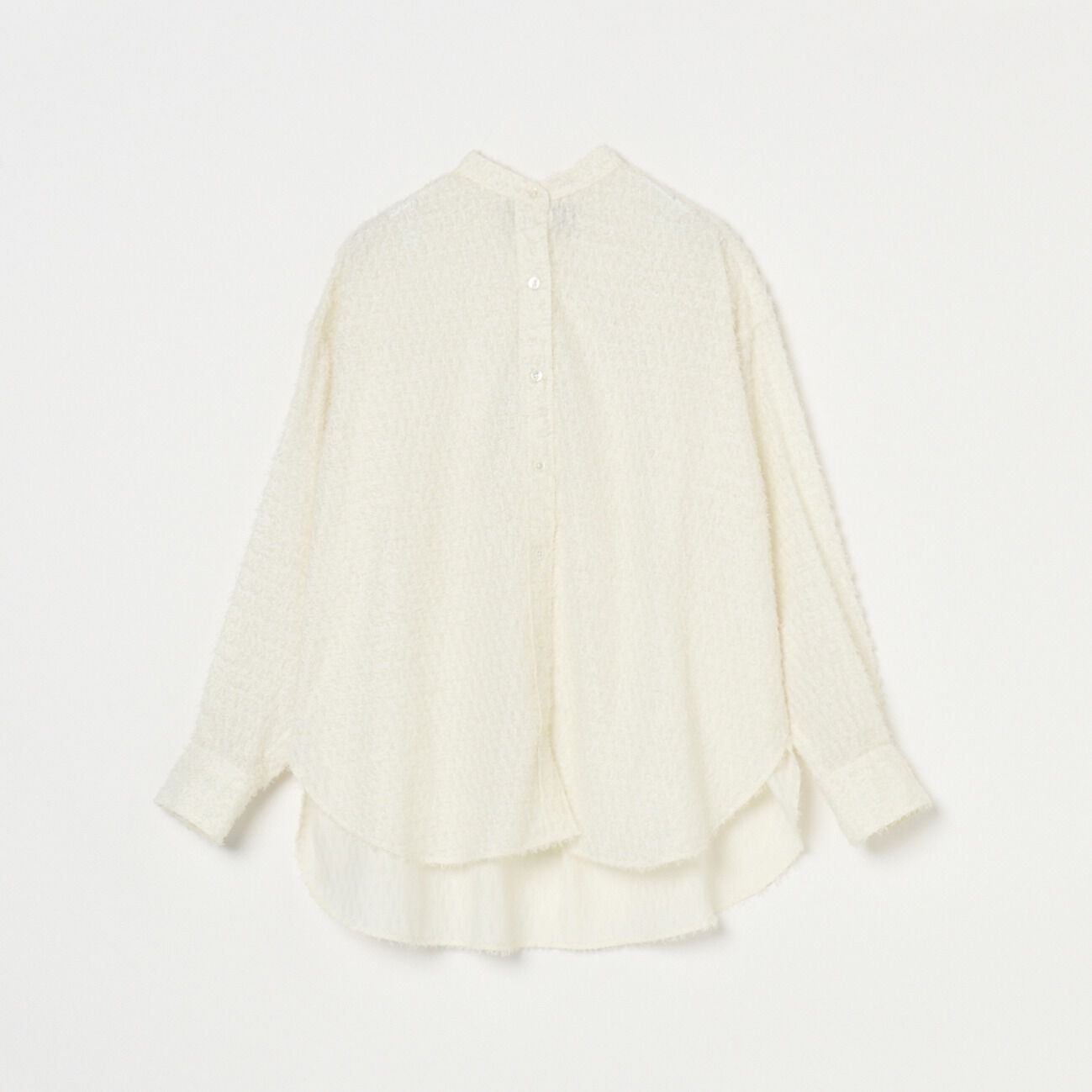 HELIOPOLE「HELIOPOLE CUT JACQUARD BAND COLLAR SHIRT」|シャツ・ブラウス|アイボリー