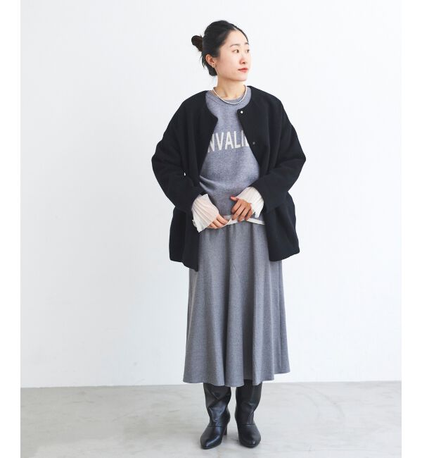 le.coeur blanc「《手洗い可能》カシミヤタッチフレアスカート」|フレア|