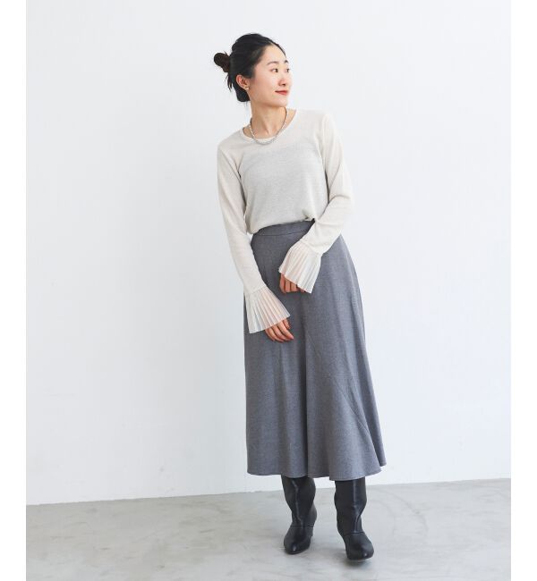 le.coeur blanc「《手洗い可能》カシミヤタッチフレアスカート」|フレア|