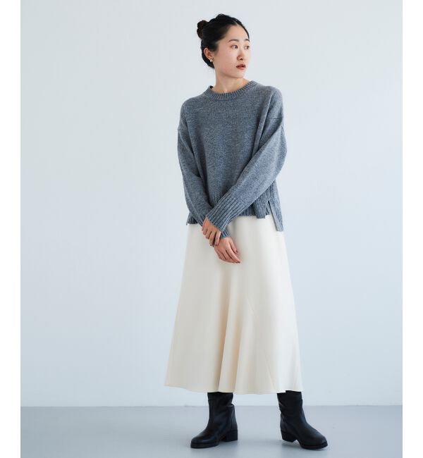 le.coeur blanc「《手洗い可能》カシミヤタッチフレアスカート」|フレア|