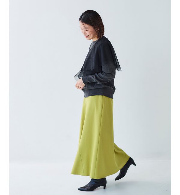 le.coeur blanc「《手洗い可能》カシミヤタッチフレアスカート」|フレア|