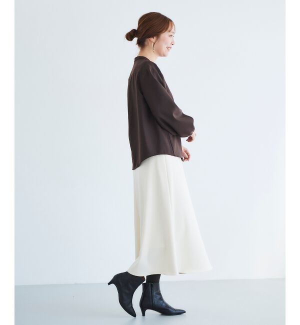 le.coeur blanc「《手洗い可能》カシミヤタッチフレアスカート」|フレア|