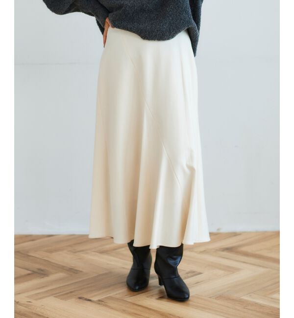 le.coeur blanc「《手洗い可能》カシミヤタッチフレアスカート」|フレア|