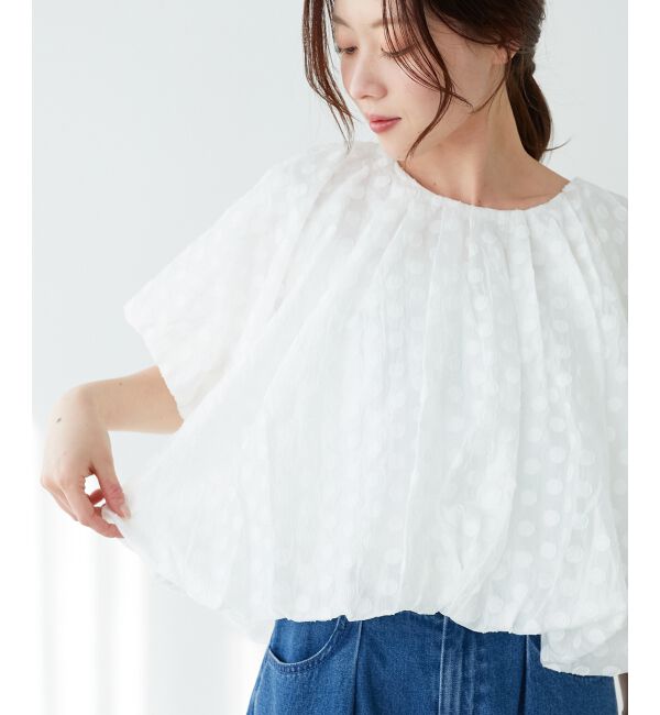 le.coeur blanc「《手洗い可能》TORRAZZO DONNA ドットバルーンブラウス」|シャツ・ブラウス|