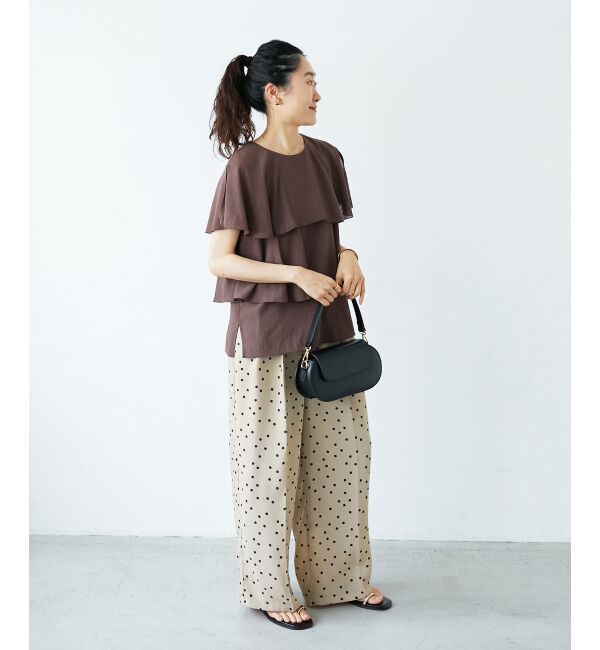  「《手洗い可能》シアーフリルティアードブラウス」|シャツ・ブラウス|