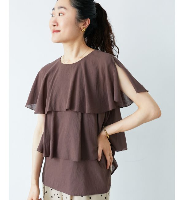  「《手洗い可能》シアーフリルティアードブラウス」|シャツ・ブラウス|