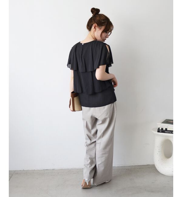  「《手洗い可能》シアーフリルティアードブラウス」|シャツ・ブラウス|