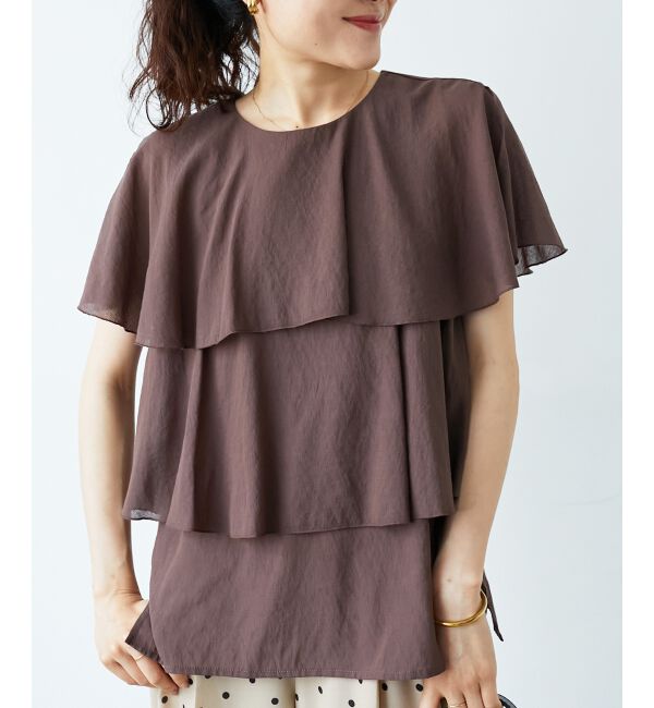  「《手洗い可能》シアーフリルティアードブラウス」|シャツ・ブラウス|