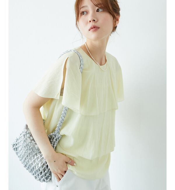  「《手洗い可能》シアーフリルティアードブラウス」|シャツ・ブラウス|