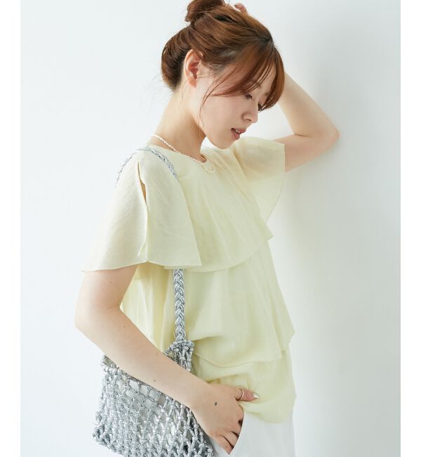  「《手洗い可能》シアーフリルティアードブラウス」|シャツ・ブラウス|