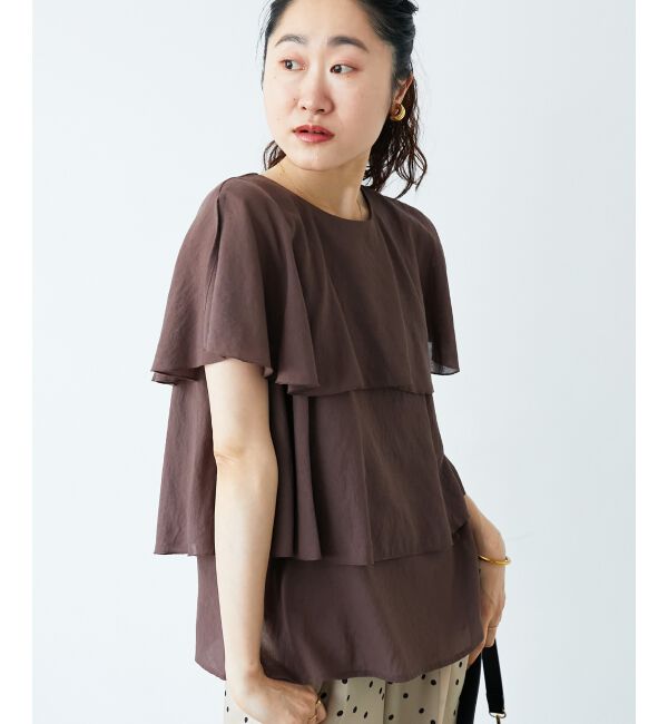  「《手洗い可能》シアーフリルティアードブラウス」|シャツ・ブラウス|