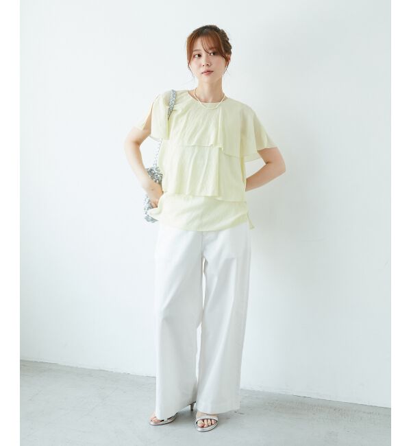  「《手洗い可能》シアーフリルティアードブラウス」|シャツ・ブラウス|