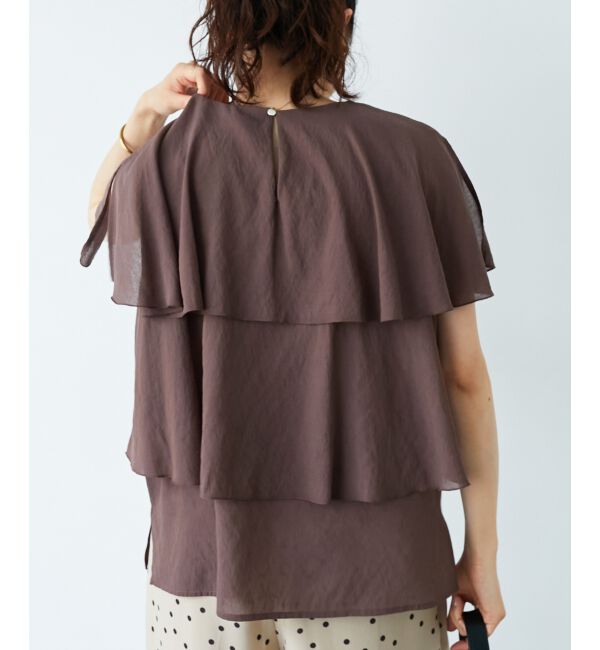  「《手洗い可能》シアーフリルティアードブラウス」|シャツ・ブラウス|